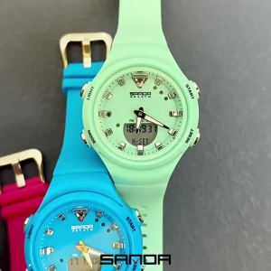 Sanda | SANDA Watches for Man Dual Display Students Luminous Alarm Clock Shockproof Sports Digital Watch Fashion Electronic Quartz