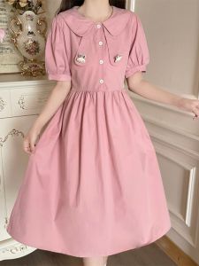 12-Year-Old Summer Dress for Junior High School Students French Dress 13 Girlish 15 Youth Fresh Mori Sweet Long Dress