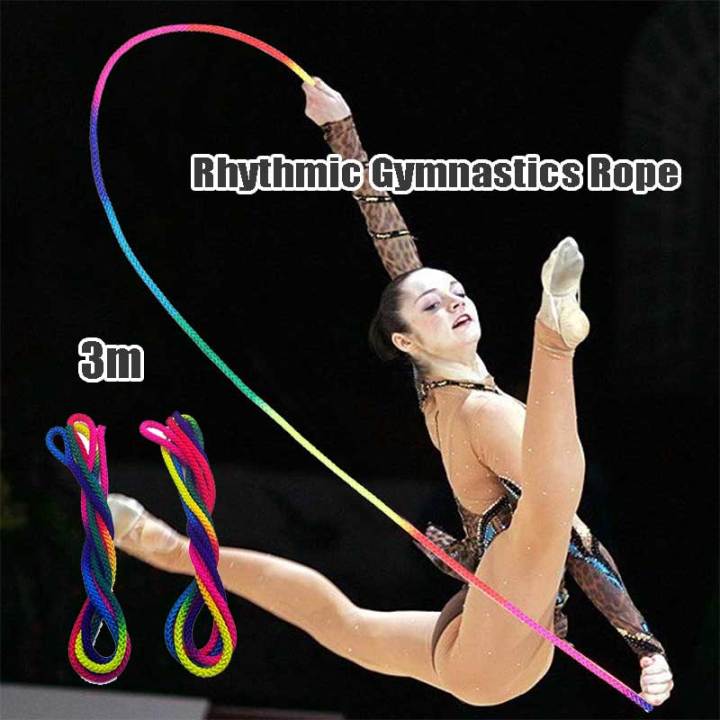 1Pcs Rainbow Rhythmic Gymnastics Rope Gymnastics Sports Rope