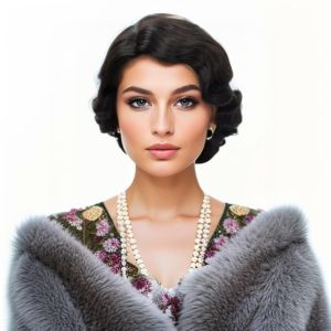 Synthetic 1920s Wig for Women Short Finger Wave Party Natural Hair Full Halloween Retro Cosplay Party Daily Costume Flapper Wig