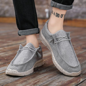 Spring Mens Old Beijing Canvas Shoes Easy-On Wide And Fat Foot Back High Footback plus Size Comfortable Breathable Casual Shoes