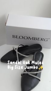 Leora Veddira - Bloomberg - Sandal Hak Mules Big Size Jumbo - Hak 3 cm - BIG SIZE JUMBO - BS Pernik Mules - SANDAL BIG SIZE JUMBO - Sepatu Big Size Jumbo - Sandal Big Size Jumbo Wanita - Sendal Dewasa Perempuan