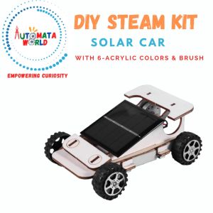 Automata World Solar Car DIY Kit DIY STEAM Kit Children Party gift STEM toy with coloring set for kids