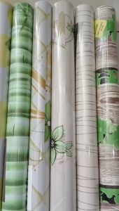 Wallpaper Dinding Stiker Kamar & Ruang Tamu Motif Bambu Daun Bunga Ukuran L 45cm x P 8-9m