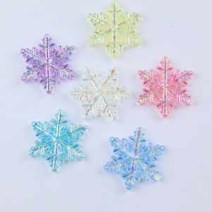 Snowflake Pendants Super Bright Iridescent Acrylic Christmas Tree Decorations Multicolor Flatback Ornaments Christmas Ornament