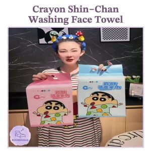 𝐑𝐎𝐎𝐌𝐈𝐇𝐀𝐔𝐒 𝐂𝐫𝐚𝐲𝐨𝐧 𝐒𝐡𝐢𝐧-𝐂𝐡𝐚𝐧 𝐖𝐚𝐬𝐡𝐢𝐧𝐠 𝐅𝐚𝐜𝐞 𝐓𝐨𝐰𝐞𝐥 💜 Tissue Hanging Pull-Out Pearl Pattern Dry Wet Dual-Use Cotton Soft Towel