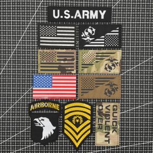 IR Reflective American Seals Velcro Label 101: Airborne Armband, Military Fans, Backpack, Tactical Morale Medal
