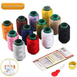 12 Color Sewing Thread Kit Needle and Polyester Threads Small Kit with Needle Threader for Hand & Machine DIY and Home