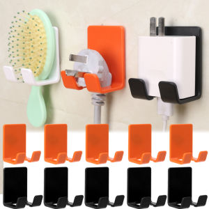 1/3Pcs Multi-Purpose Hook Socket Holder Punch-free Power Plug Hangers Self-adhesive Wall Hanging Cord Cable Key Storage Hooks