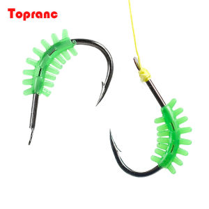MNFT 44Pcs/Pack Bionic Grass Fish Hook Fishing Kit for Saltwater and Freshwater Fishing Accessories 3# to13# Size Hooks