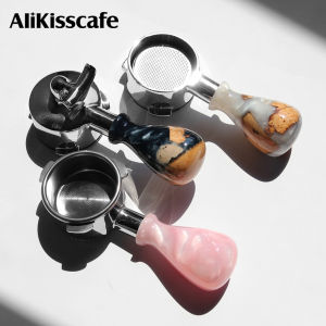 พอร์ต้าฟิลเตอร์แบบไม่มีก้นขนาด 54 มม. สำหรับกาแฟ แบบสองช่องจ่าย พร้อมด้ามจับ Cyrus สำหรับเครื่องชงกาแฟ Breville รุ่น 870 878 879 อุปกรณ์เสริมสำหรับบาริสต้า