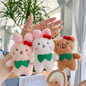 Cherry Rabbit Bear Mini Plush Doll Hanging Ornament Bag Decor Couple Girls Creative Gift Toy Other GZ--0006 Popular