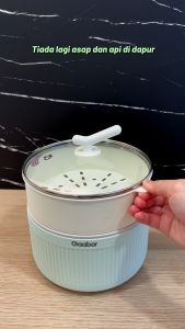 UniQ.Shop 2L Non Stick Ceramic Electric Pot with Steamer | Multi Cooker Egg Steamer Cooking Noodle Porridge Rice Cooker Hot Pot