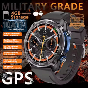 2025New Men Military GPS Map Smart Watch T-Rex3 Compass 4GB Memory 1000mAh Battery 10ATM Waterproof HD Bluetooth Call Smartwatch