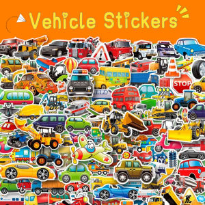 6/12 Sheet 3D Puffy Stickers for Kid Engineering Vehicle Excavator Stickers Cartoon Cars Stickers Toys for Children Gift for Boy