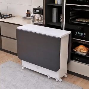 Dofia Folding Table Rectangular  Multi-functional Mobile Small Household Table Small Apartment Special