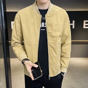 Romon 2025 New Style Mens Baseball Collar Jacket Slim Fit Casual Breathable Spring Autumn Fashionable Polyester Outerwear