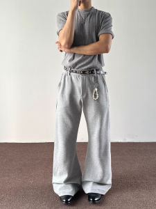 Quần Dài Nam Nữ American Retro Texture Cut Blade Rộng Rãi Thoải Mái Thường Ngày Dài Quần Dài Thời Trang