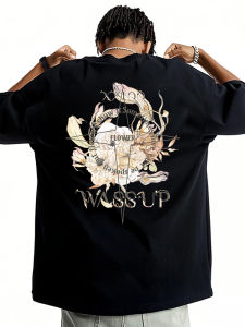 Áo Thun Nam Tay Ngắn in Họa Tiết Graffiti Phong Cách Mỹ Oversize Mùa Hè Thường Ngày Cotton Thoáng Khí Chống Thấm Mồ Hôi