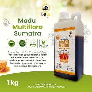 Madu Murni Asli Nektar Multiflora Sumatra 1KG 100% Pure Raw Honey - BeeQu Honey