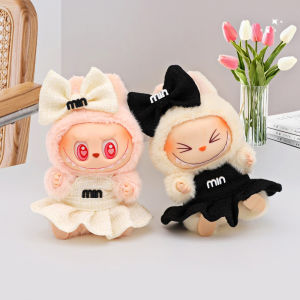 สำหรับ 17 ซม.ลาบูบูเสื้อผ้าตุ๊กตาชุดเจ้าหญิงโบว์ไท 2 ชิ้นชุดตุ๊กตาอุปกรณ์เสริมตุ๊กตาโรปาเสื้อผ้า V1 V2 เสื้อผ้าสำหรับลาบูบู