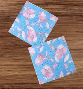 Party Dinner Napkin Serviette Disposable Paper Tissue - Colour Floral Pink Peony Blue Print [NSP126]