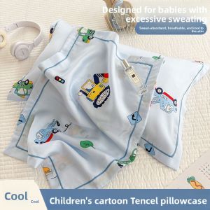 Lysel Silk Childrens Pillowcase 30x50 Summer Ice Silk Pillowcase Kindergarten Baby Infant Pillow Core Case Breathable Absorbent