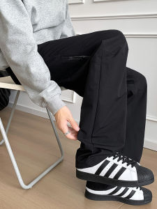 กางเกงกันฝนแบบลำลองสำหรับผู้ชายสไตล์อเมริกัน ทรงหลวม ดีไซน์เรียบง่าย สำหรับใส่ไปทำงานกลางแจ้งในฤดูใบไม้ร่วง