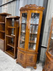 Almari Sudut jati Ukir Harga Promosi Wardrobe Teak Wood