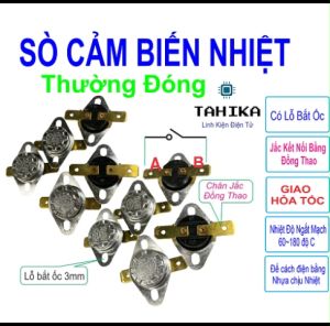Relay rơ le nhiệt sò nhiệt Combo 5 chiếc -60-80-90-110-120-130-140-150-160-180 độ C - Linh kiện TAHIKA