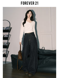 Loose High Waist Wide Leg Denim Jeans Womens Autumn Vintage High Waist Pear Shape Knife Straight Tube Pants American Style