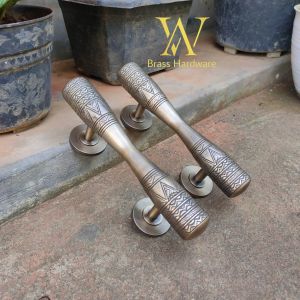 Handle Pintu Rumah Kuningan Motif Egypt Ukir Antik 20 cm 2 pcs