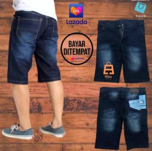 CELANA PENDEK JEANS NAVY BLUE / PAKAIAN PRIA