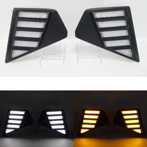 For 2026 Toyota Hilux Travo Overland High Version LED DRL Daytime Running Lights White Day Light Amber Turn Signal Fog Lamp