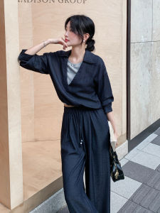 Korean Style Loose Casual Womens Fashion Set Wide Leg Pants Two Piece Suit Autumn New Arrival Comfortable Relaxing Feel