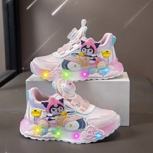 KUOBURENSHENG | Anti-slip Waterproof Glowing Girls Princess Dad Shoes
