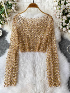 Áo Thun Nữ Tay Dài Cổ Tròn Ôm Vừa Vặn Ngắn Thời Trang Mùa Hè Phong Cách Hàn Quốc Màu Trơn Tay Dài