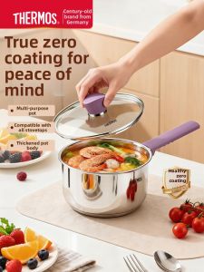 Thermos | Stainless Steel Non-Coated Thickened Baby Food and Noodle Cooking Milk Pot