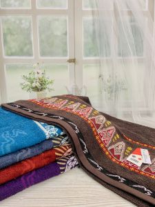 HANDUK MANDI MERAH PUTIH JUMBO NUSANTARA BY TERRY PALMER UKURAN 70x140cm ORIGINAL TERMURAH HANDUK MANDI MOTIF