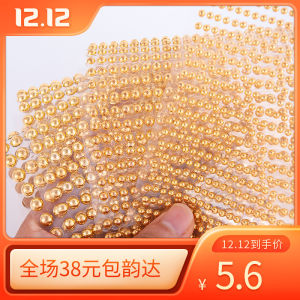 Acrylic Dây Xích Bóng 3-4-5-6mm Hạt Trang Trí Cho Diy Edge Dán Màu Kim Loại Hình Cầu Dây Xích Miếng Dán Giáo Dục Trẻ Em