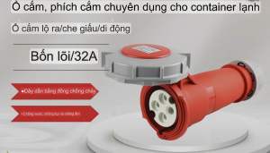Ổ cắm container lạnh 380v-32A-3H- dùng kết nối container lạnh với máy phát điện kho lạnh kho hàng bảo quản….