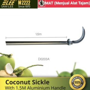 Sabit Kelapa Besar Galah Aluminium / Large Coconut Sickle With Aluminium Pole Brand Sam Lee M2222