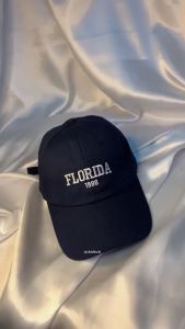B1T1 FLORIDA Embroidered Washed Retro OOTD Daily Cotton Adjustable Baseball Cap