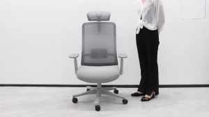 Dekoruma SAGA Kursi Kantor Manager Ergonomis / Kursi Kerja - Abu Tua