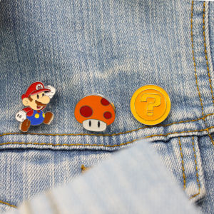 เข็มกลัดสติ๊กเกอร์เกมมาเรีย Super Mario ญี่ปุ่น ลายการ์ตูน เครื่องประดับตกแต่งสำหรับเด็กและนักเรียน เข็มกลัดสตางค์มาเรีย Super Mario