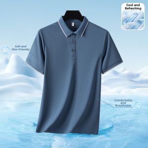 TUCANO | Cool Feeling Ice Silk Business Father Short Sleeve Polo Shirt