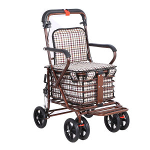 GUANGMANZHI | Foldable Seating & Pushing Elderly Walker Cart