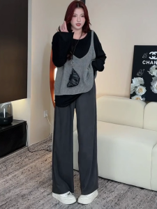 plus Size Knitted Vest Top Layering Sweater Early Spring New Style Slimming Inner Wear for Plump Women Fashionable Commute Style
