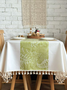 Waterproof Oil-resistant Tablecloth Plant Leaf Design Modern Simplicity Style for Coffee Shop Bed Breakfast Picnic Camping