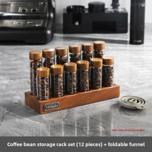 MONGDIO | Transparent Glass Coffee Bean Storage Container Display Rack
